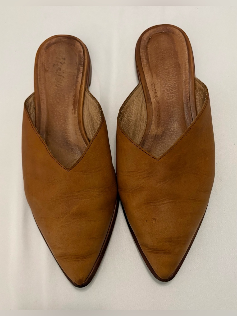 Madewell Emilia Women’s Brown Leather Pointed Toe Mules 6.5